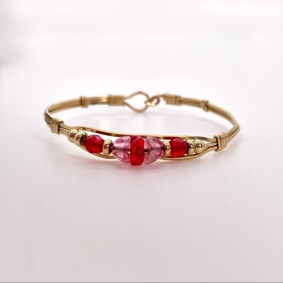 Ruby Beaded Gold Bracelet - Picture 4 of 5